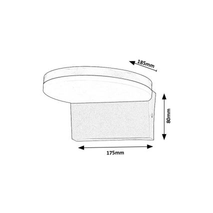 Rabalux - Applique murale extérieure LED/9W/230V 2700/4000/6500K IP54 noir