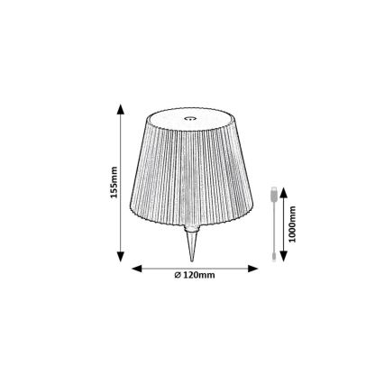 Rabalux - LED Dimbaar oplaadbaar fles lampenkap LED/2W/5V IP44