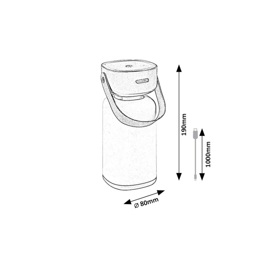 Rabalux - LED Buiten dimbare touch oplaadbare tafellamp LED/3W/5V IP44 bruin