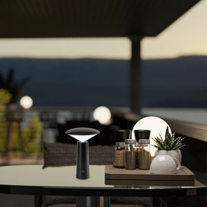 Rabalux - Lampe de table tactile rechargeable et à intensité variable POLPERRO LED/3W/3,7V 1200mAh noir