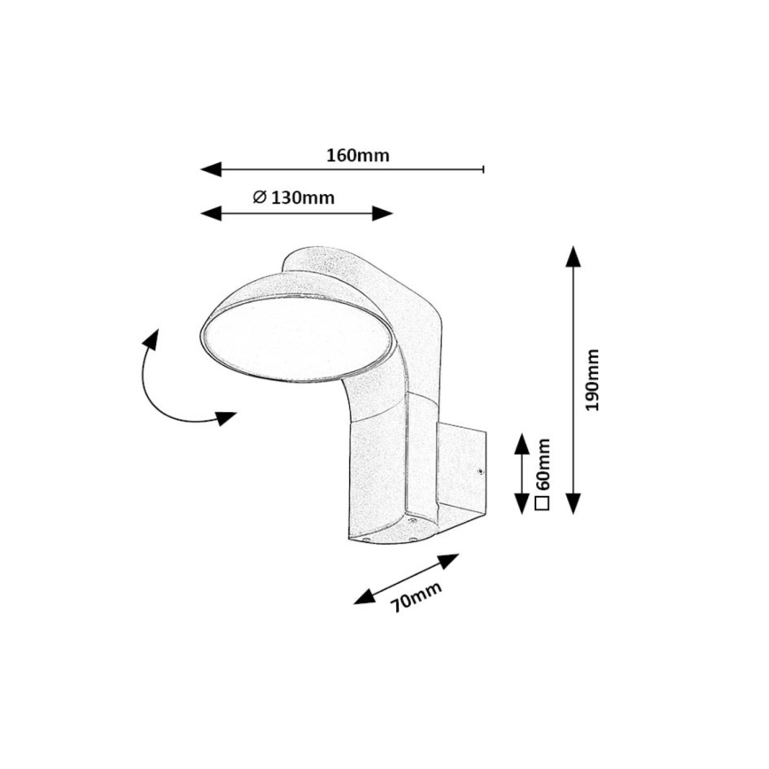 Rabalux - Applique murale extérieure LED/12W/230V IP54