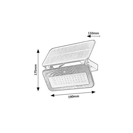 Rabalux - Solar LED Schijnwerper met Sensor LED/8W/3,7V 3000/4000/6500K IP65