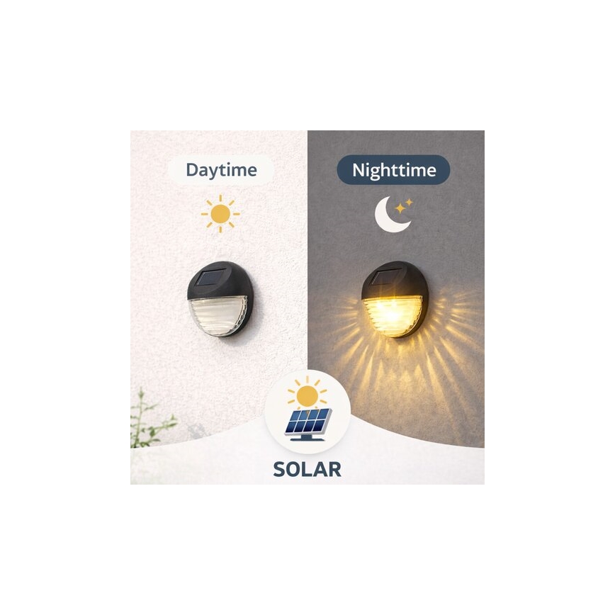 Rabalux - Lot de 2 appliques murales solaires à LED, 0,06 W, 1,2 V, 300 mAh, IP44