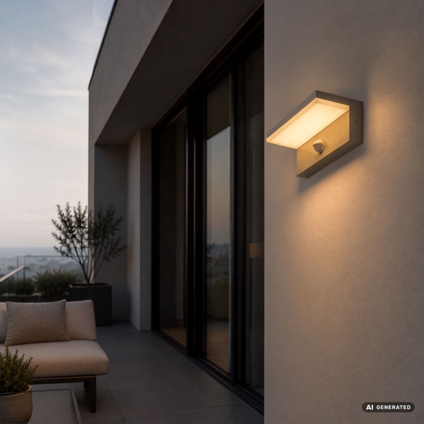 Rabalux - Applique murale LED d'extérieur avec détecteur LED/9W/230V IP54 beige
