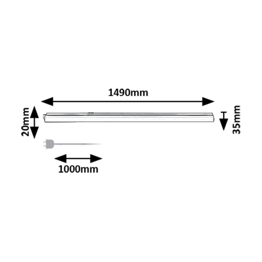 Rabalux - LED Onder keukenkast verlichting LED/20W/230V 3000/4000K wit