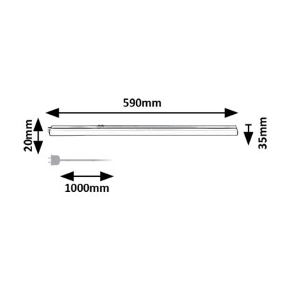 Rabalux - LED Onder keukenkast verlichting LED/8W/230V 3000/4000K zwart