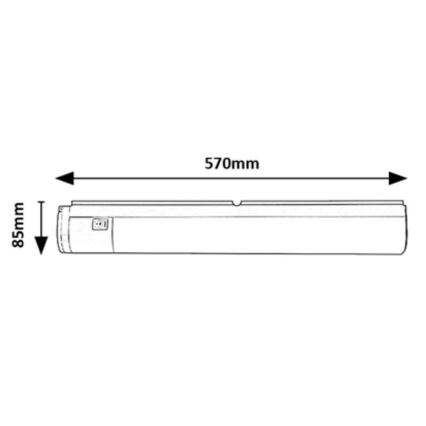 Rabalux - LED Onder keukenkastverlichting met stopcontact LED/17W/230V 4000K IP44 zwart 57 cm