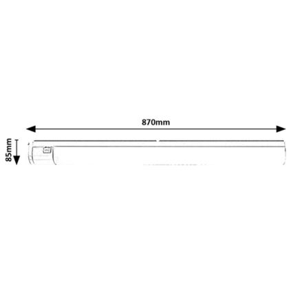 Rabalux - Réglette LED de cuisine avec prise LED/20W/230V 4000K IP44 noir 87 cm