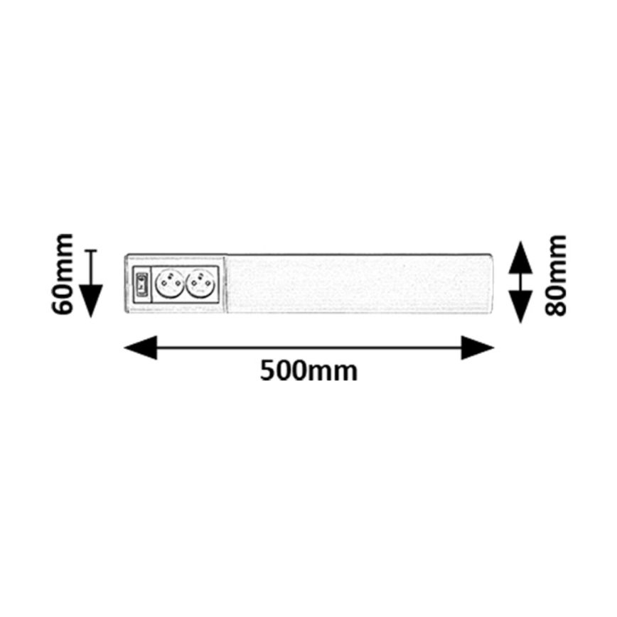 Rabalux - Réglette de cuisine avec prises LED/10W/230V 4000K 50 cm blanc