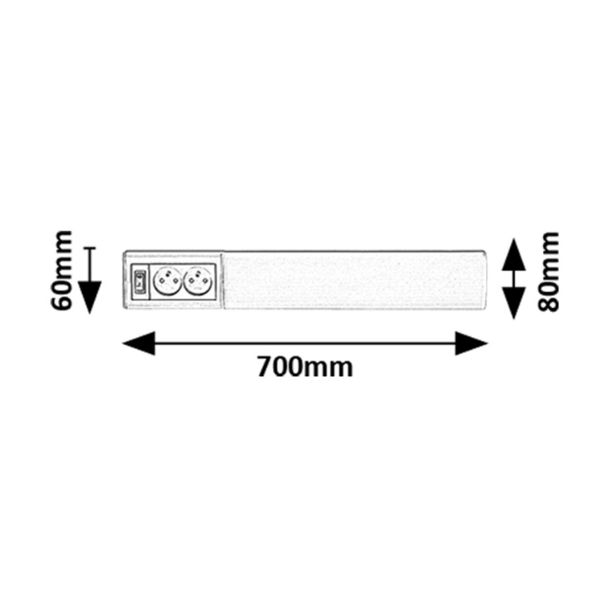 Rabalux - Réglette de cuisine avec prises LED/15W/230V 4000K 70 cm blanc