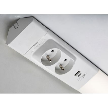 Rabalux - Réglette de cuisine avec prises LED/18W/230V 4000K 60 cm blanc