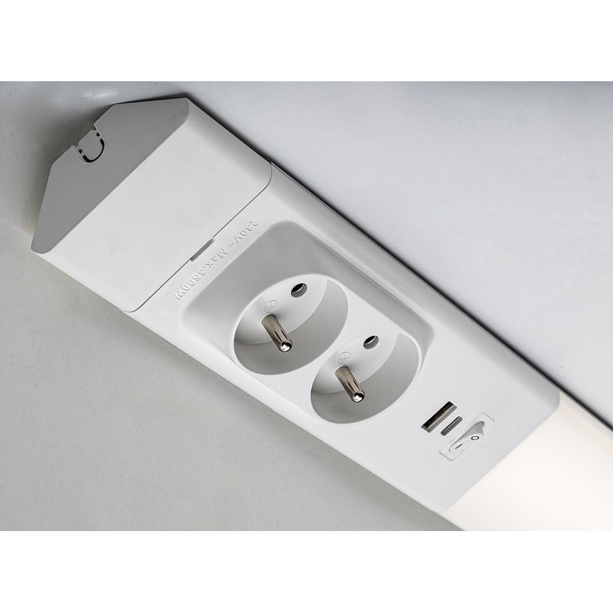 Rabalux - Réglette de cuisine avec prises LED/18W/230V 4000K 60 cm blanc