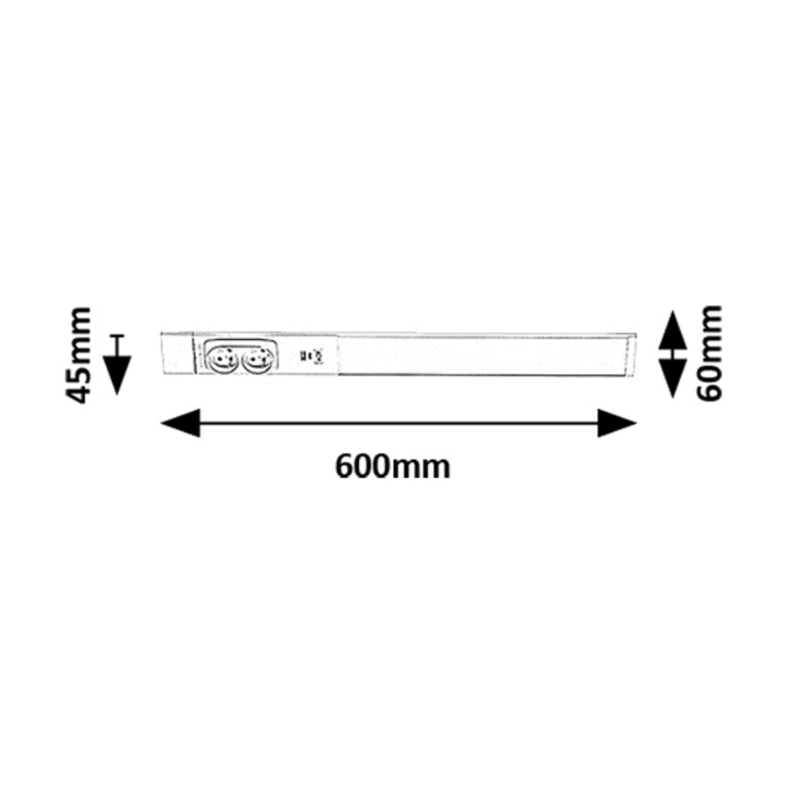 Rabalux - Réglette de cuisine avec prises LED/18W/230V 4000K 60 cm blanc