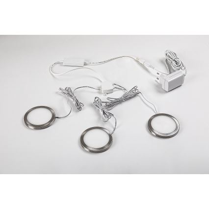 Rabalux - Ensemble de 3 éclairages LED dimmables pour armoire LED/1W/230V 4000K