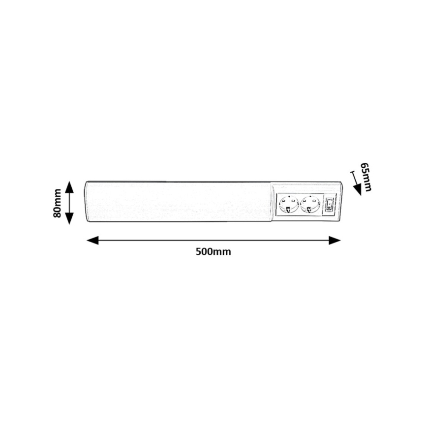 Rabalux - Réglette LED de cuisine avec 2 prises LED/10W/230V 4000K 50 cm blanc