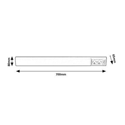Rabalux - Réglette LED de cuisine avec 2 prises LED/15W/230V 4000K 70 cm blanc
