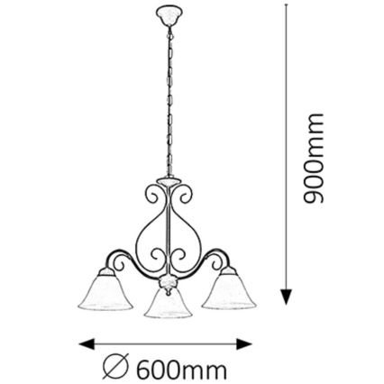 Rabalux - Hanglamp aan ketting 3xE14/40W/230V