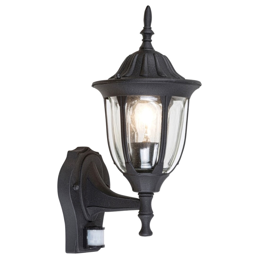 Rabalux - Applique murale extérieure avec détecteur 1xE27/60W/230V IP43 noire