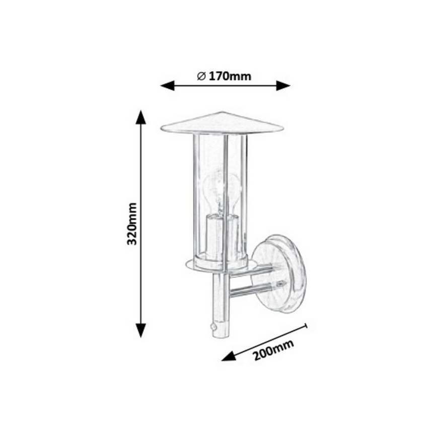 Rabalux - Buiten wandlamp met sensor 1xE27/60W/230V IP44