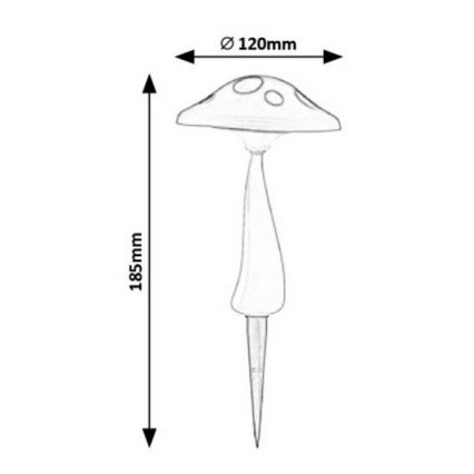 Rabalux 7877 - LED Solar buitenlamp met sensor FUNGHETTO LED / 0,06W / 1x AA IP44