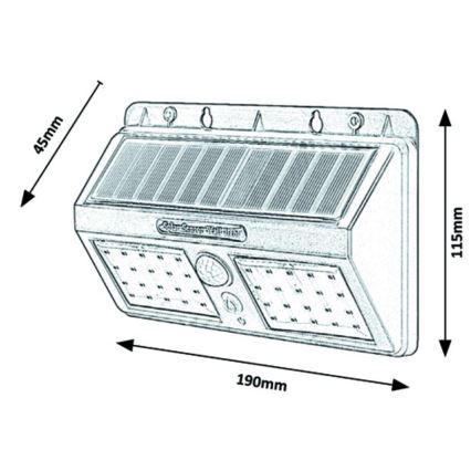 Rabalux - LED Solar Wandlamp met sensor IP44 1200 mAh
