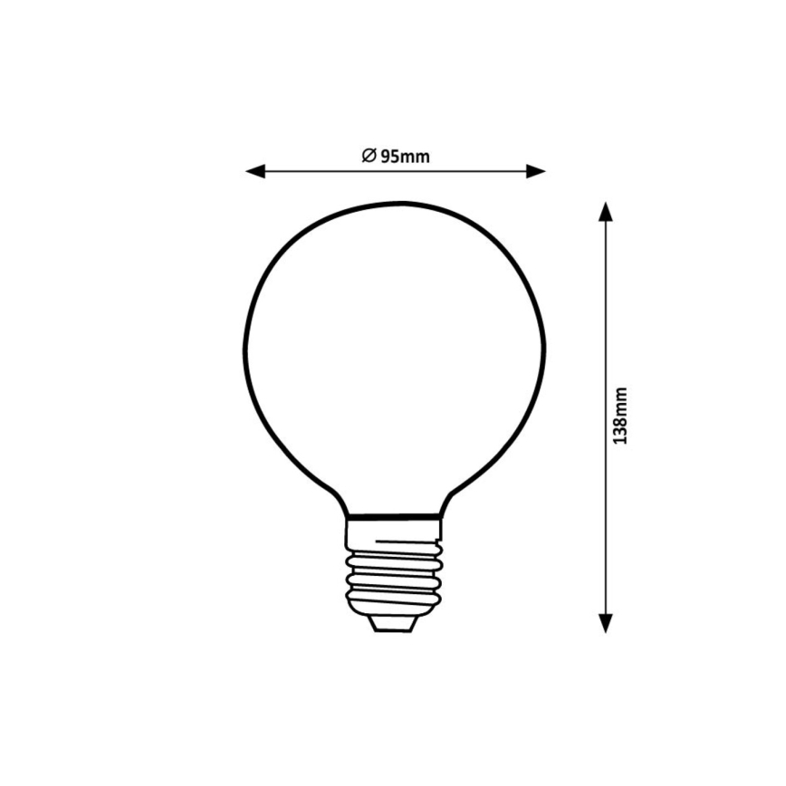Rabalux - LED Lamp FILAMENT G95 E27/7W/230V 2700K