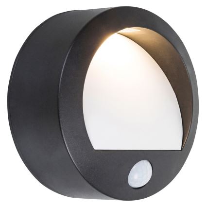 Rabalux - Applique murale LED extérieure avec détecteur LED/1,5W/3xAA IP44 noir