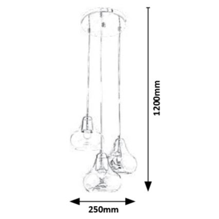 Rabalux - Suspension fil 3xE27/60W/230V