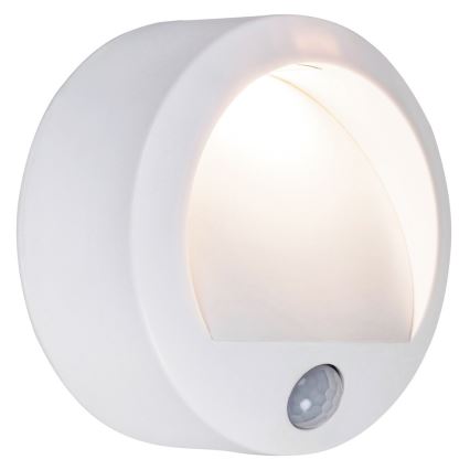 Rabalux - Applique murale LED extérieure avec détecteur LED/1,5W/3xAA IP44 blanc