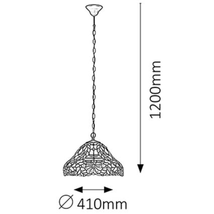 Rabalux - Lustre Tiffany avec vitraux 2xE27/60W/230V