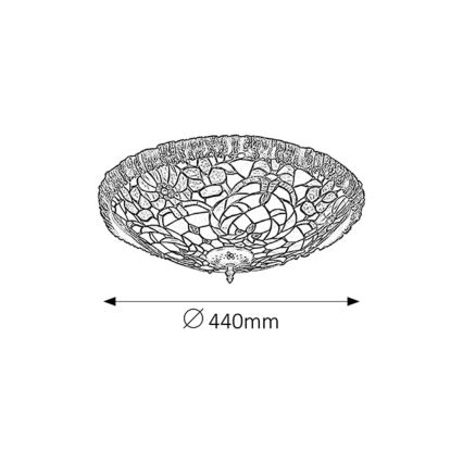 Rabalux - plafonnier Tiffany en vitrail 2xE27/60W/230V Ø 44 cm