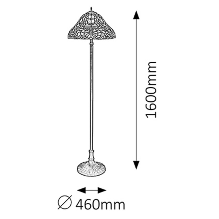 Rabalux - Tiffany vloerlamp 2xE27/60W/230V