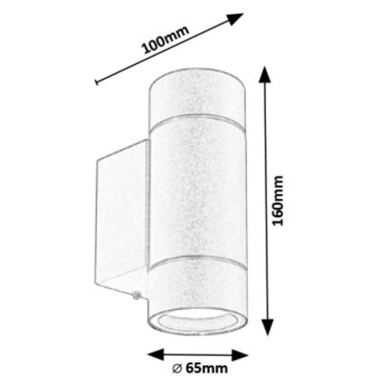 Rabalux - Applique murale extérieur 2xGU10/10W/230V IP54 grise