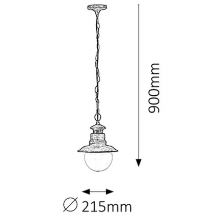 Rabalux - Hanglamp voor buiten 1xE27/60W IP44