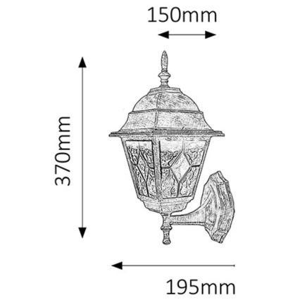 Rabalux - Applique murale extérieure 1xE27/60W/230V