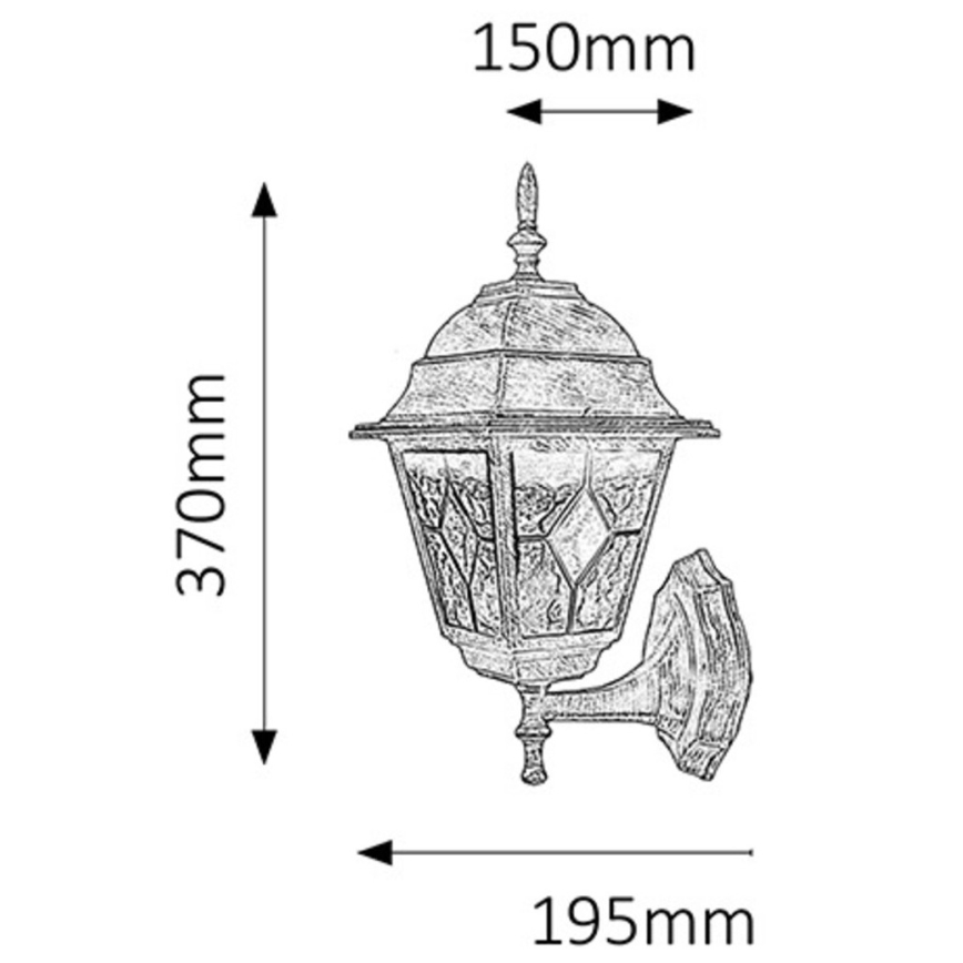 Rabalux - Applique murale extérieure 1xE27/60W/230V
