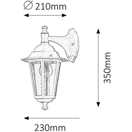 Rabalux - Applique murale extérieure 1xE27/60W/230V