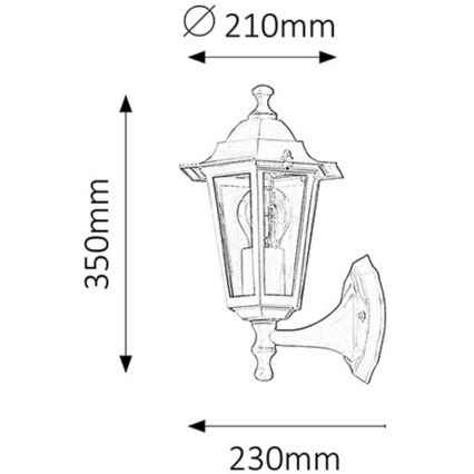 Rabalux - Buiten wandlamp 1xE27/60W/230V