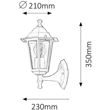 Rabalux - Buiten wandlamp 1xE27/60W/230V