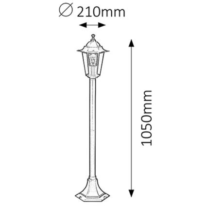 Rabalux - Buitenlamp 1xE27/60W/230V 105 cm