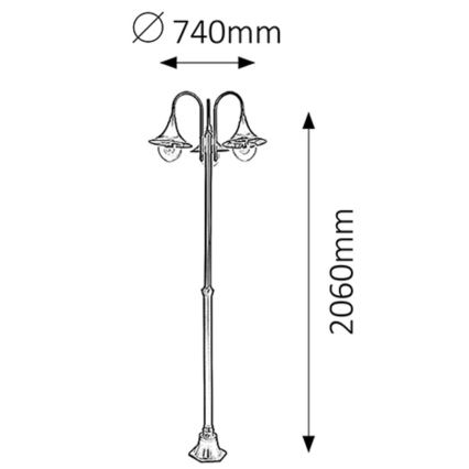 Rabalux - Lampe d'extérieur 3xE27/100W/230V IP44 206 cm