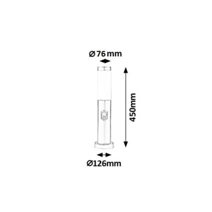 Rabalux - Lampadaire extérieur avec détecteur 1xE27/25W IP44