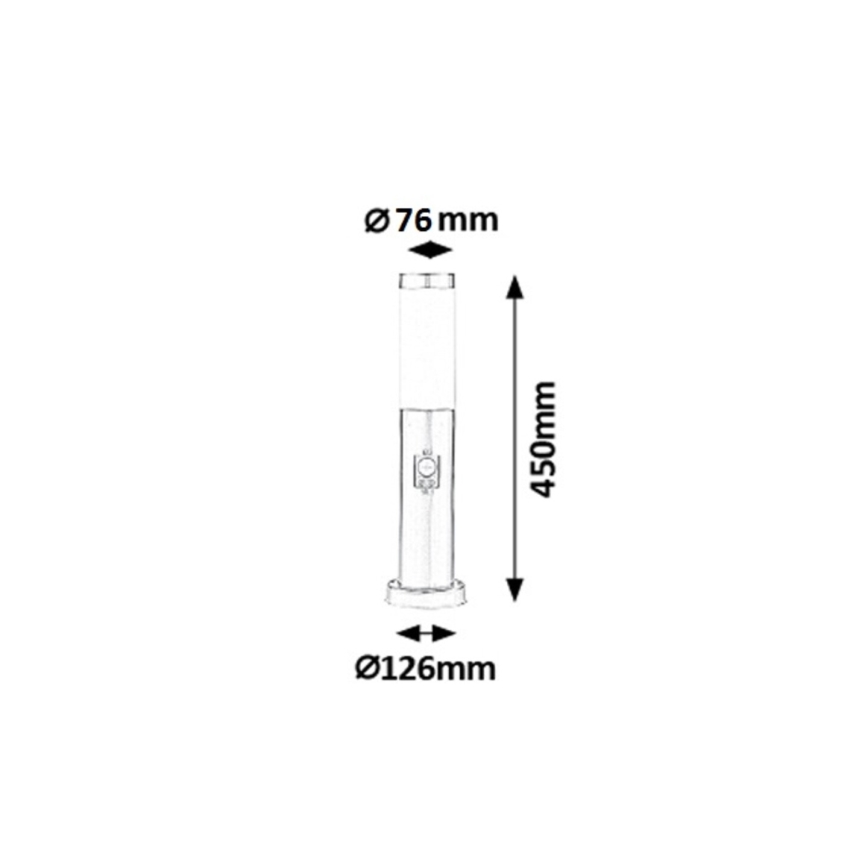 Rabalux - Lampadaire extérieur avec détecteur 1xE27/25W IP44