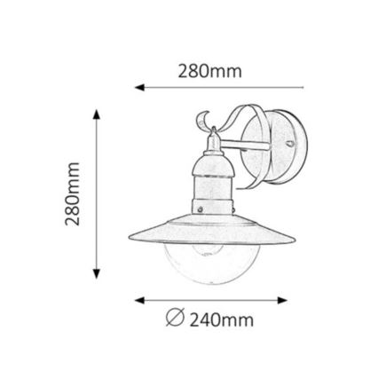 Rabalux - Applique murale extérieure 1xE27/60W/230V IP44