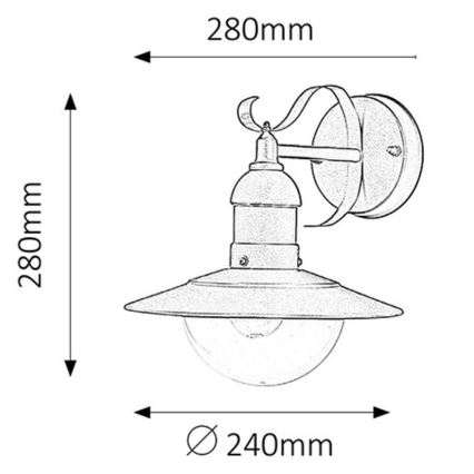 Rabalux - Applique murale extérieure 1xE27/60W/230V IP44