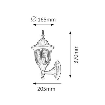 Rabalux - Buiten wandlamp 1xE27/60W/230V