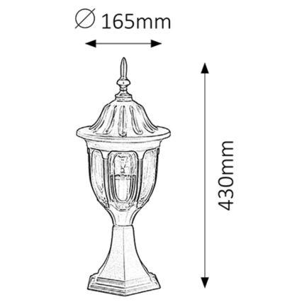 Rabalux 8343 - Buitenlamp MILANO 1xE27/60W/230V