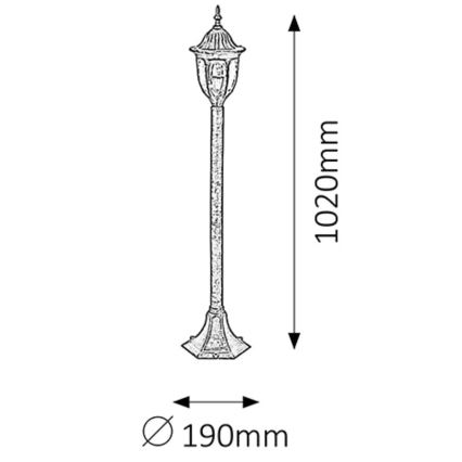 Rabalux - Lampadaire extérieur 1xE27/60W/230V