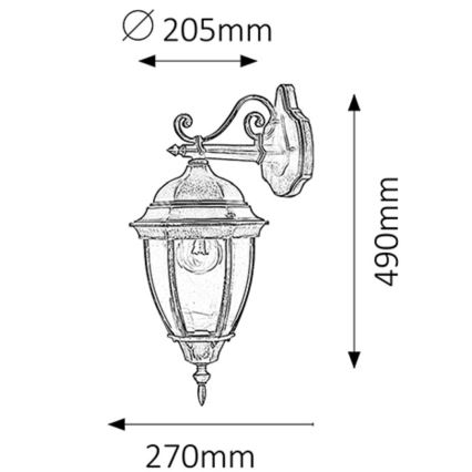 Rabalux - Buiten wandlamp 1xE27/100W/230V IP44