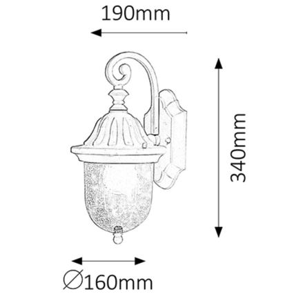 Rabalux - Applique murale extérieure 1xE27/60W/230V
